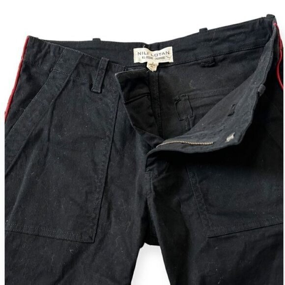 Nili Lotan Jenna pant with Piping, Black with red, Size 2 - Picture 8 of 13